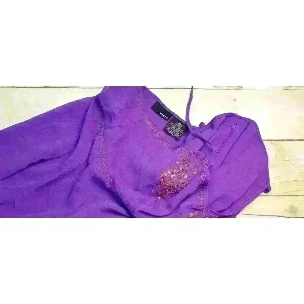 MIXIT Womans PURPLE Lined Camisole Top Side Zip LIGHTWEIGHT Shirt size Lg - Picture 5 of 5